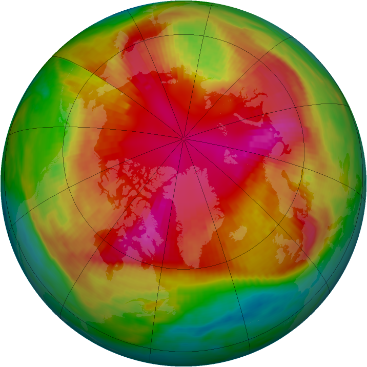 Arctic ozone map for 26 February 1989